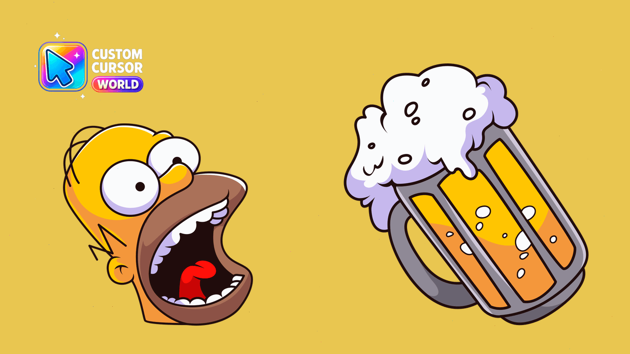 Cursor pack preview: Homer & Beer Custom Cursor Pack
