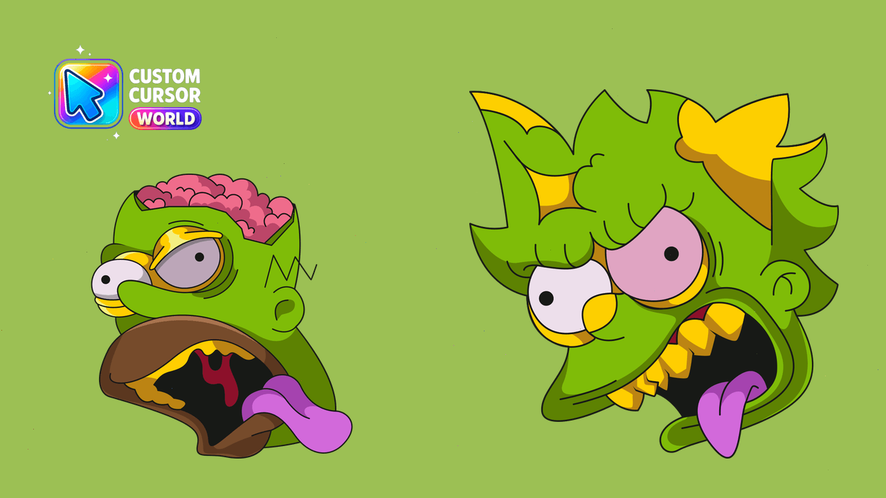 Cursor pack preview: Zombified Homer & Lisa Custom Cursor Pack