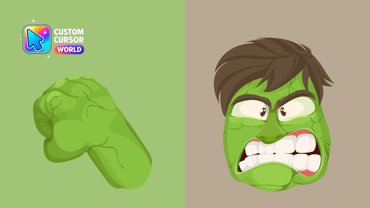 Cursor pack preview: Hulk Custom Cursor Pack for Chrome & Edge