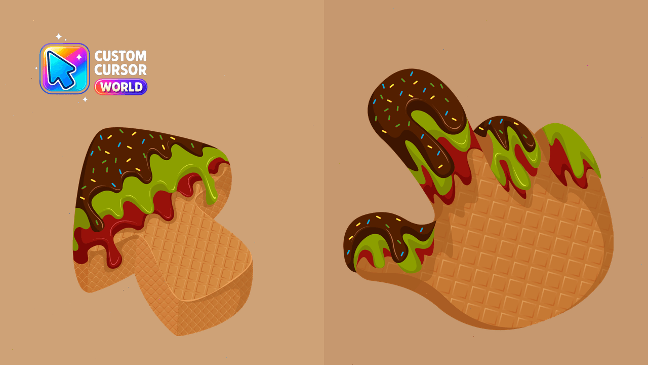 Cursor pack preview: Sweet Cursor Pack - Ice Cream Texture Customization