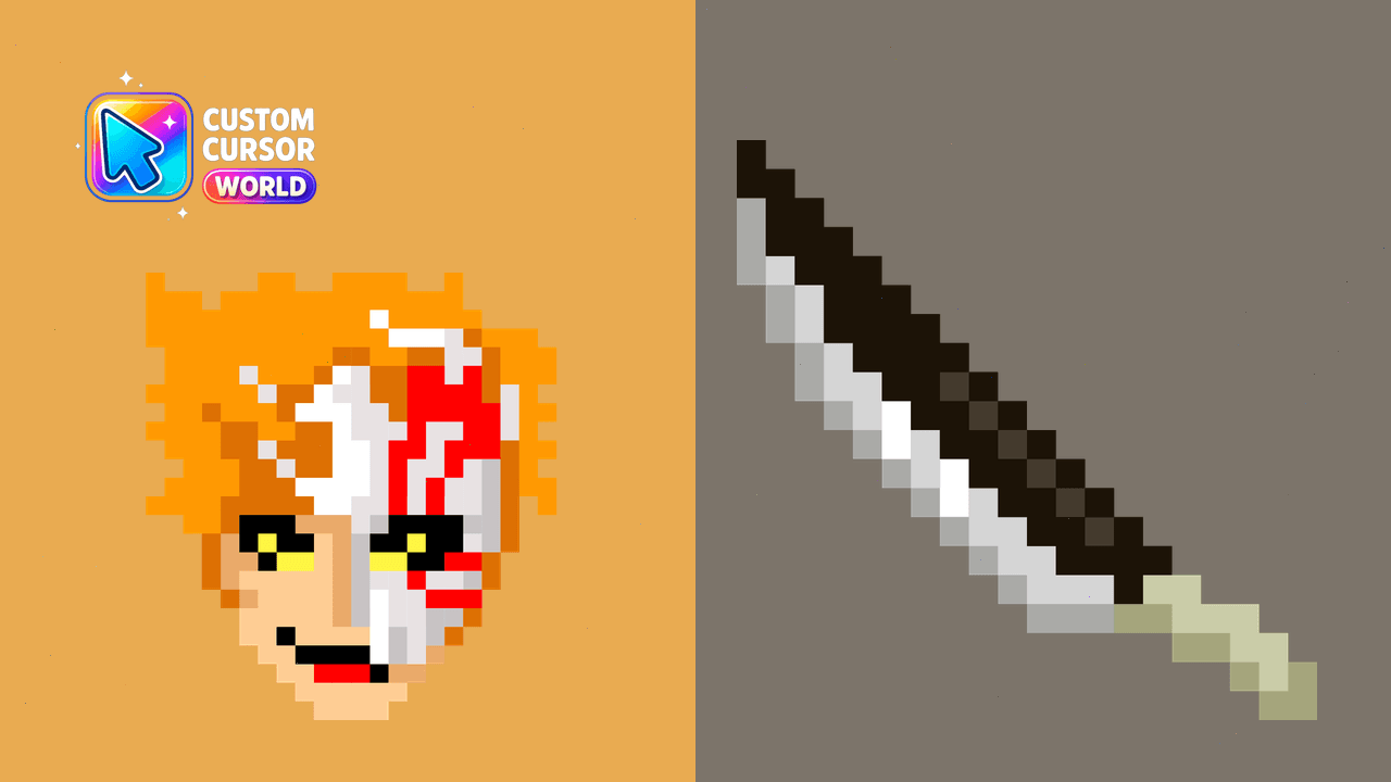 Cursor pack preview: Ichigo Kurosaki Cute Pixel Custom Cursor Pack