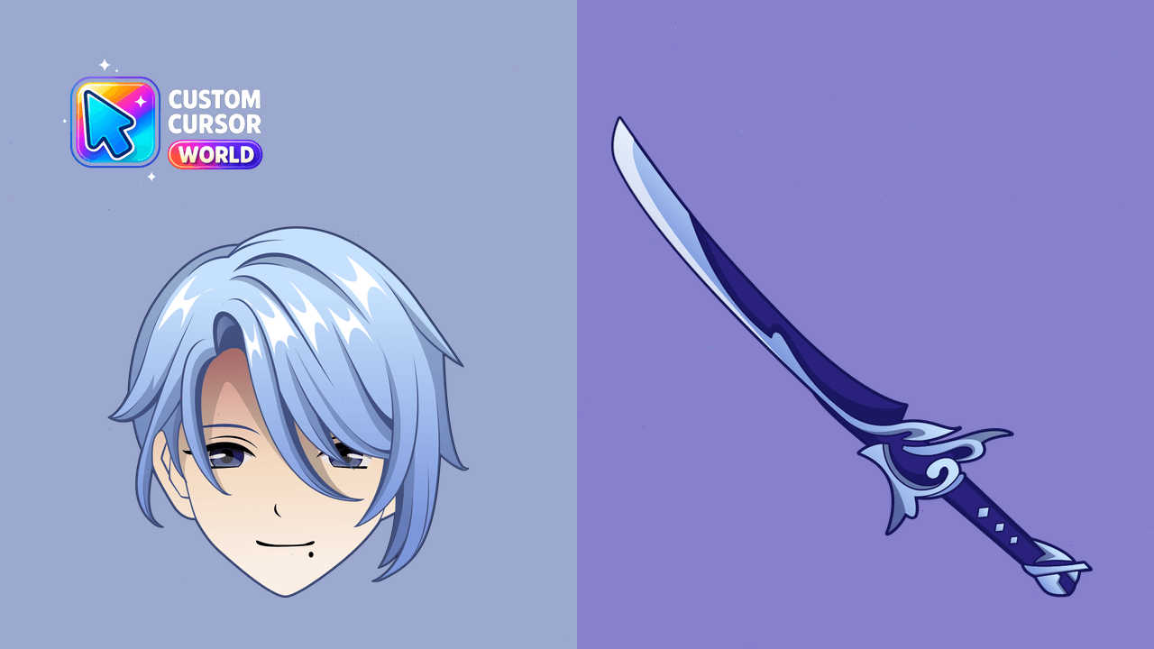 Ayato Kamisato Custom Cursor Pack - Custom cursor pack preview image showing 2 cursors