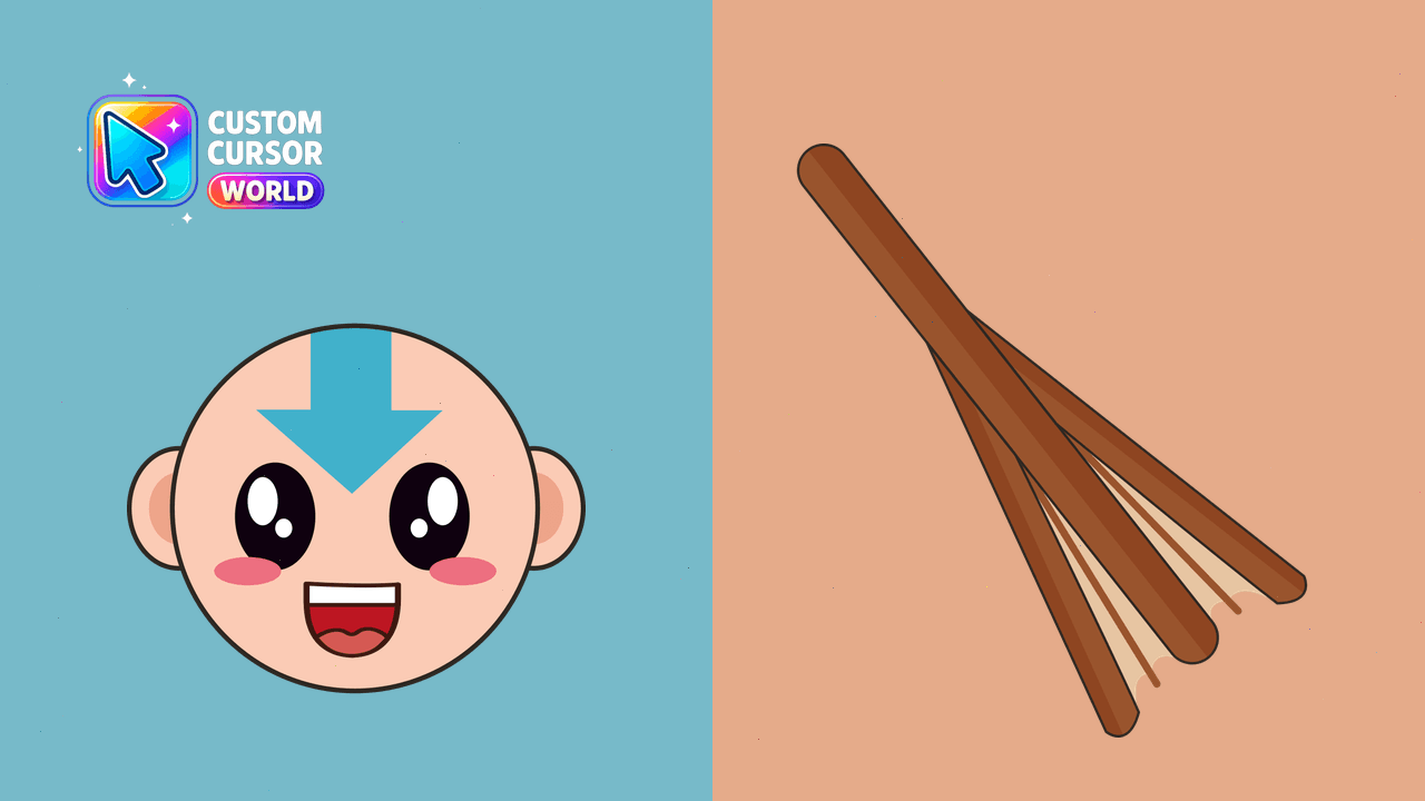 Cursor pack preview: Kawaii Aang Cursor Pack for Chrome & Edge