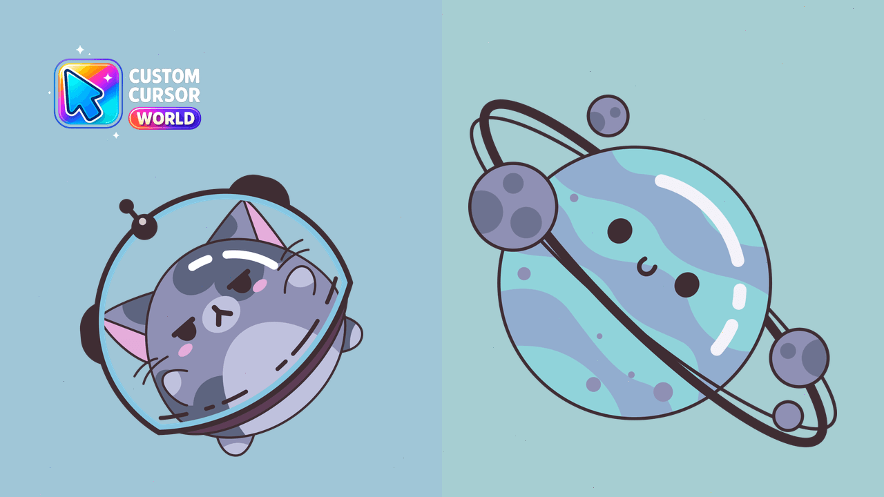 Cursor pack preview: Astronaut Cat Custom Cursor Pack for Browsers