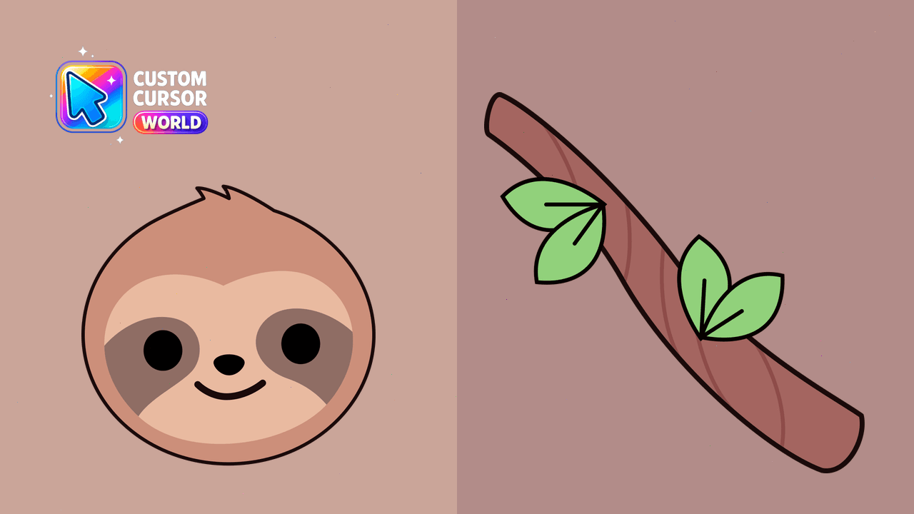 Cursor pack preview: Kawaii Baby Sloth Cursor Pack
