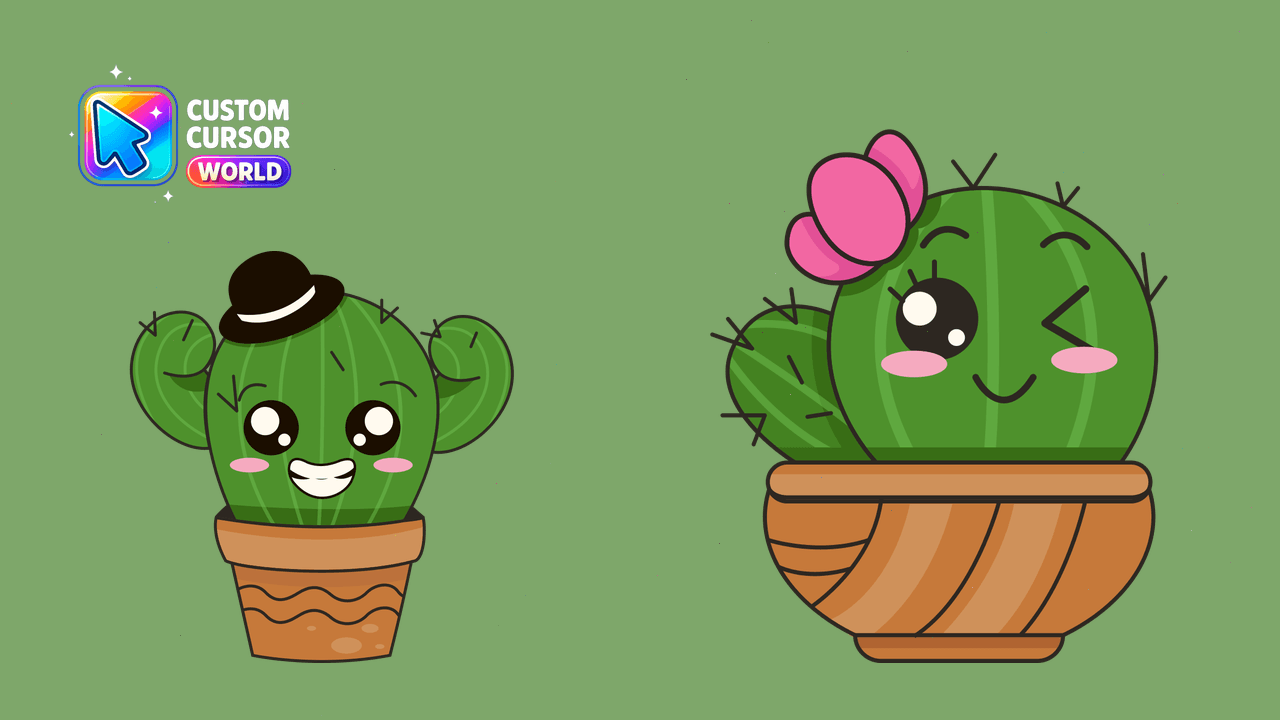 Cursor pack preview: Custom Kawaii Cactus Cursor Pack
