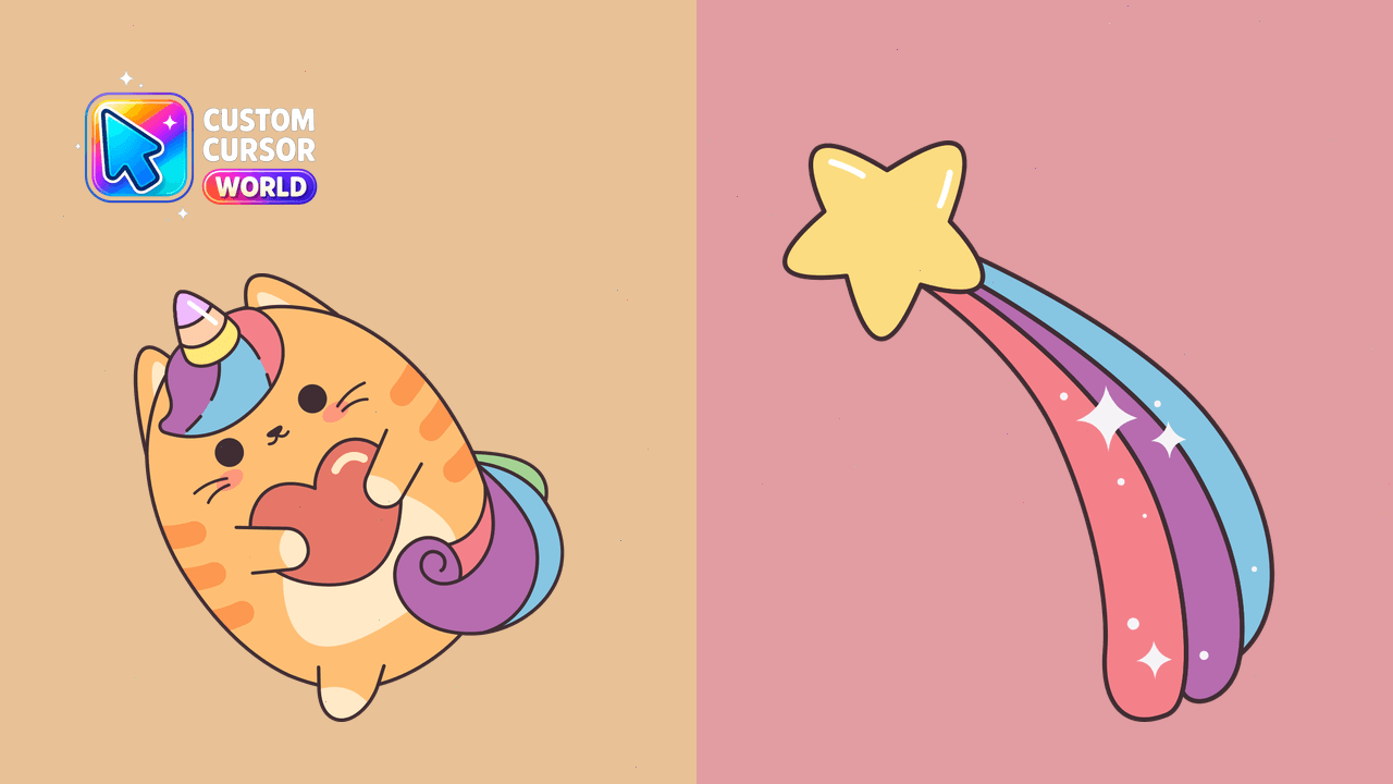 Cursor pack preview: Kawaii Cat Unicorn Custom Cursor Pack
