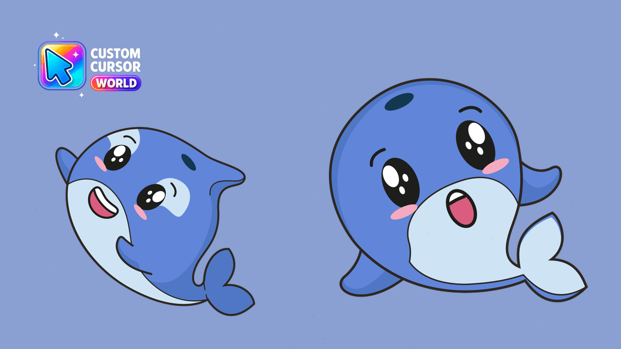 Cursor pack preview: Kawaii Dolphin Cursor Pack for Chrome & Edge