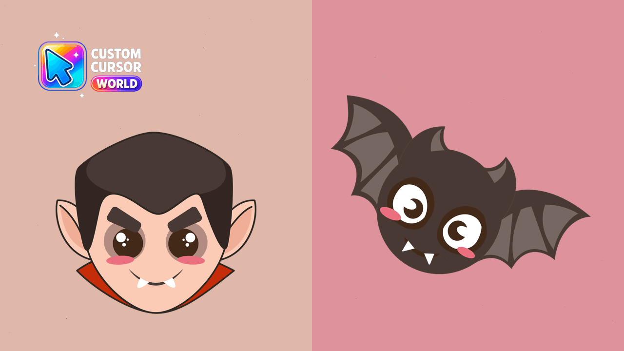 Cursor pack preview: Kawaii Dracula Custom Cursor Pack for Chrome and Edge
