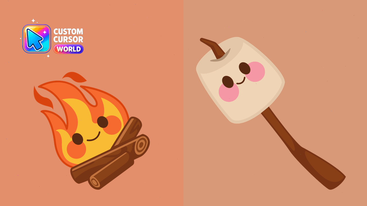 Cursor pack preview: Kawaii Cursor Pack - Happy Fire Collection