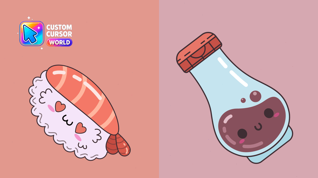 Cursor pack preview: Kawaii Nigirizushi Cursor Pack for Chrome