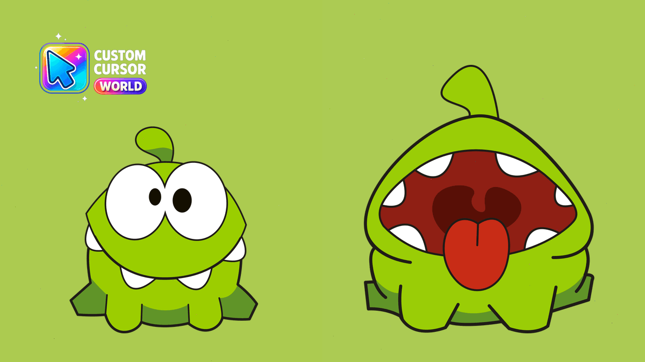 Cursor pack preview: Om Nom Custom Cursor Pack for Chrome & Edge