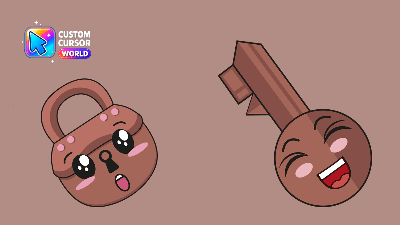 Cursor pack preview: Kawaii Padlock Cursor Pack