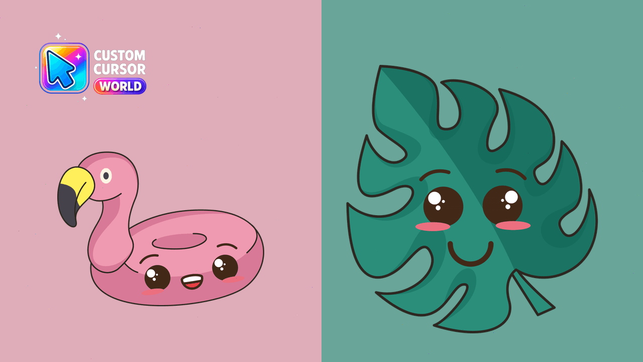 Cursor pack preview: Kawaii Pink Flamingo Cursor Pack