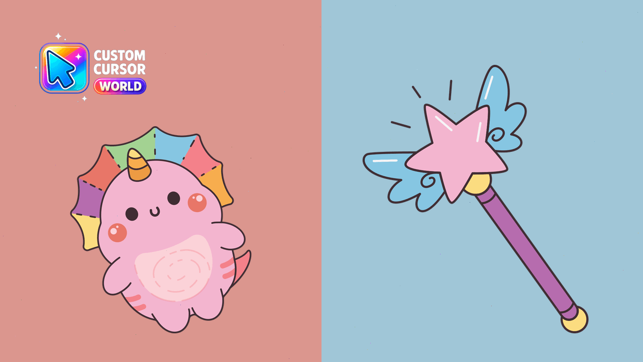 Cursor pack preview: Custom Cursor Pack: Kawaii Pink Unicorn
