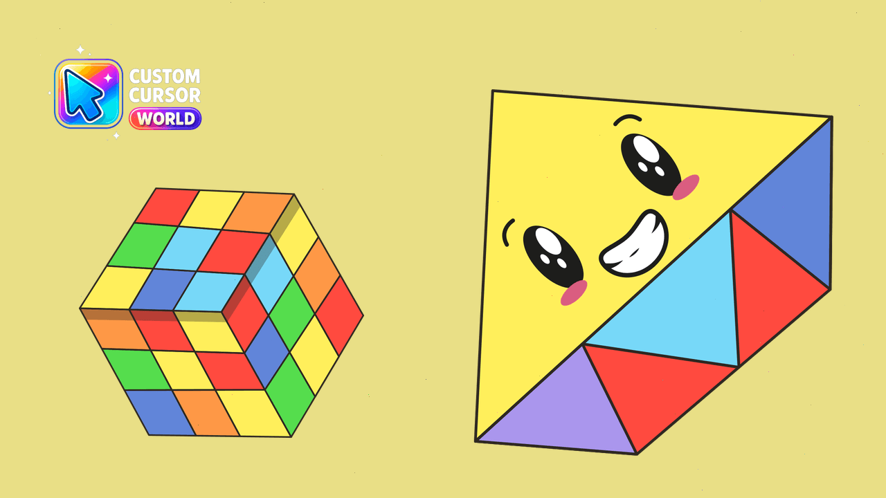 Cursor pack preview: Custom Cursor Pack - Kawaii Rubik's Collection