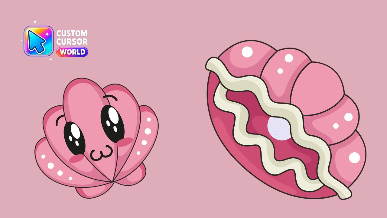 Cursor pack preview: Kawaii Seashell Custom Cursor Pack