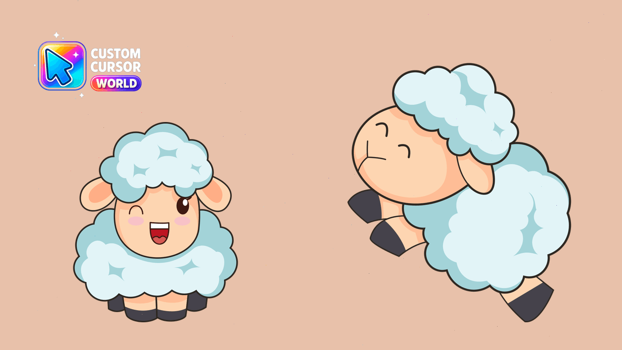 Cursor pack preview: Cute Lamb Cursor Pack - Kawaii Style Collection