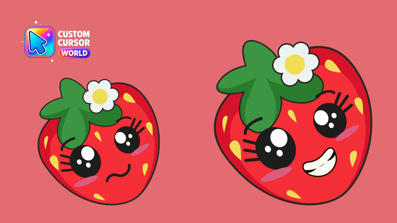Cursor pack preview: Kawaii Cursor Pack - Strawberry Design