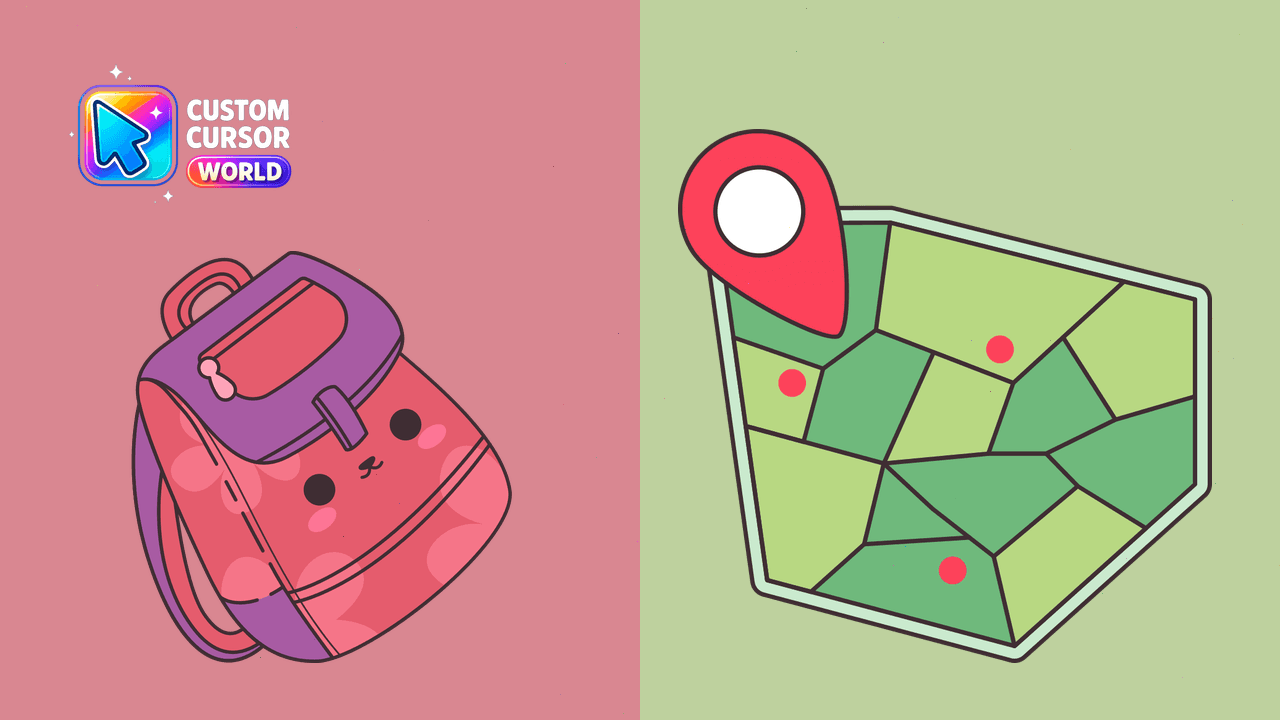 Cursor pack preview: Kawaii Traveler Custom Cursor for Chrome & Edge