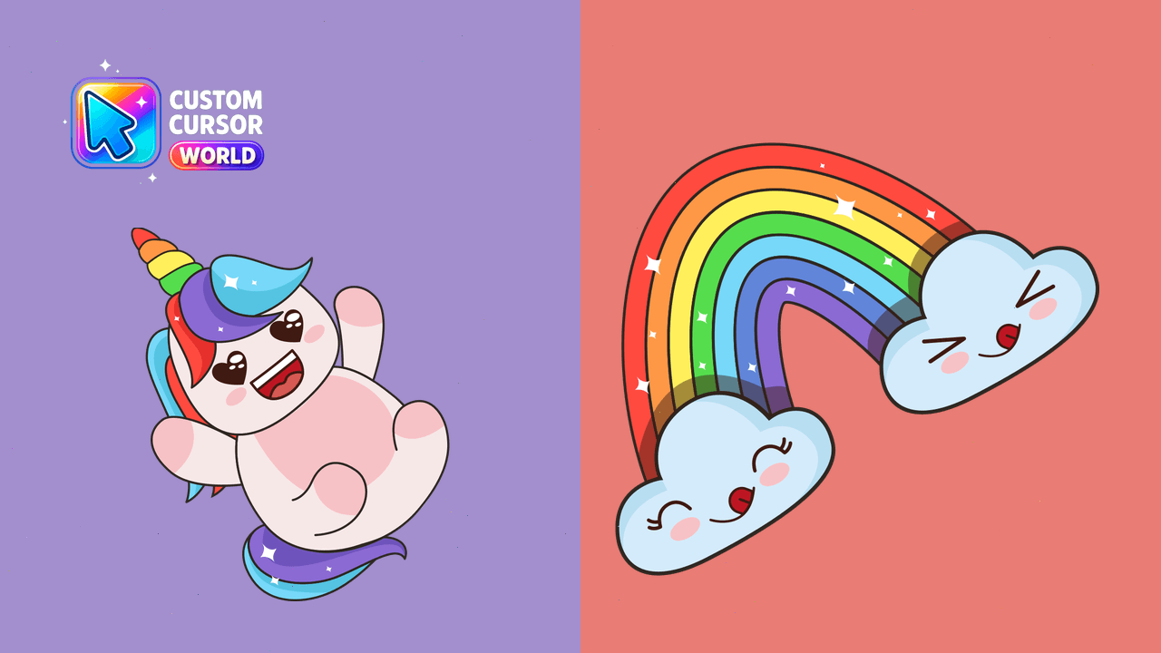 Kawaii Unicorn & Rainbow Custom Cursor Pack - Free Custom Cursor Pack ...