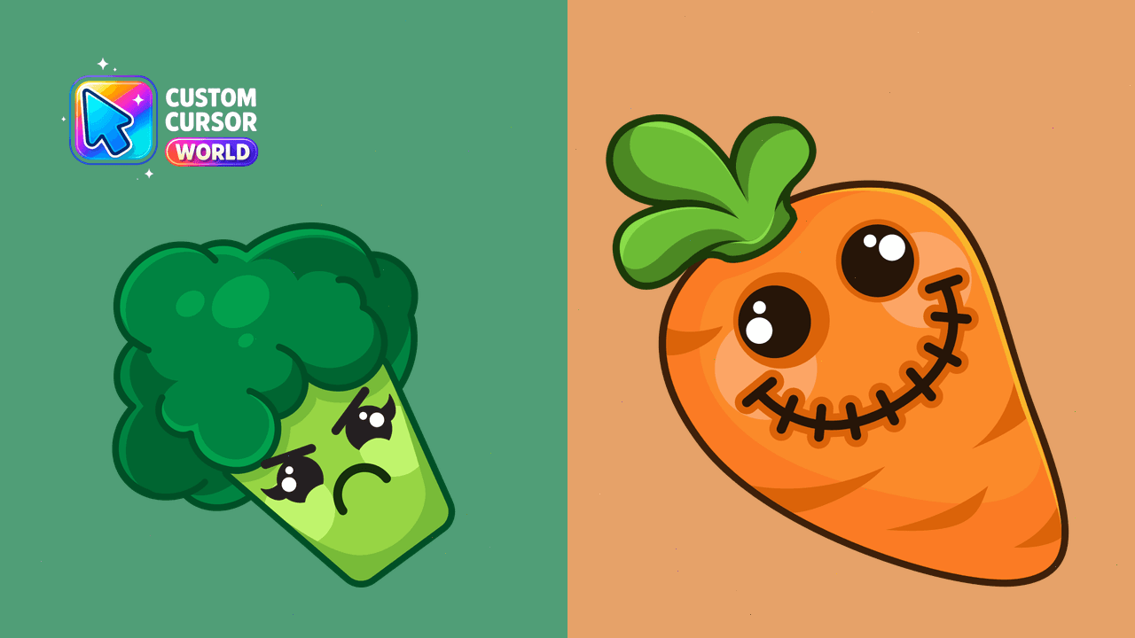 Cursor pack preview: Kawaii Vegetable Custom Cursor Pack