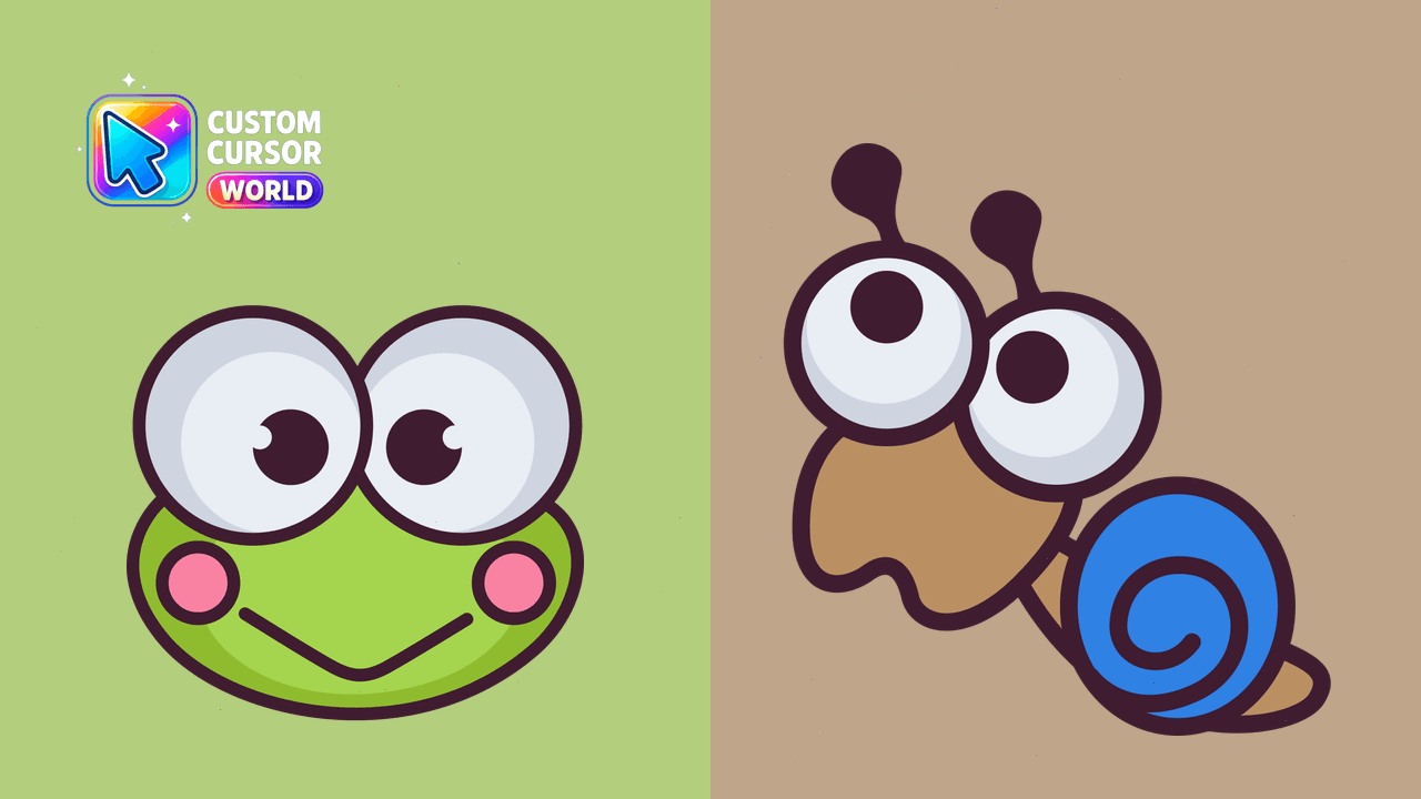 Cursor pack preview: Keroppi Custom Cursor Pack for Web Browsers