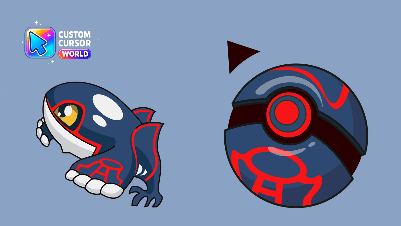 Cursor pack preview: Unique Kyogre Cursor Pack for Chrome and Edge