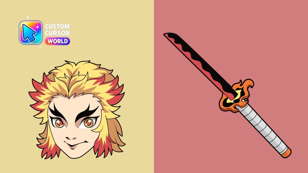 Cursor pack preview: Custom Cursor Pack - Kyojuro Rengoku