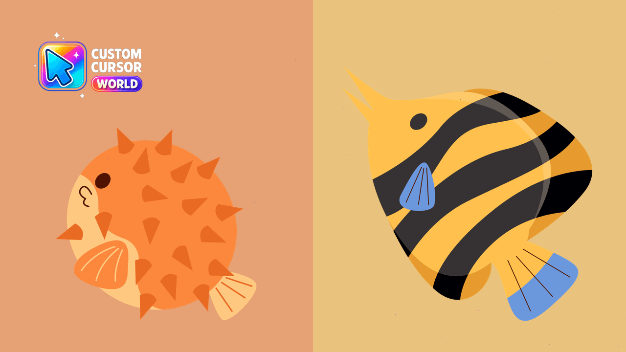 Cursor pack preview: Aqua Cursor Pack - Custom Fish Cursors for Chrome and Edge