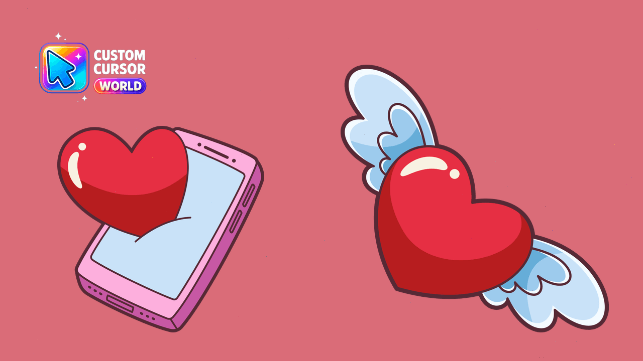 Cursor pack preview: Love Message Custom Cursor Pack for Chrome & Edge