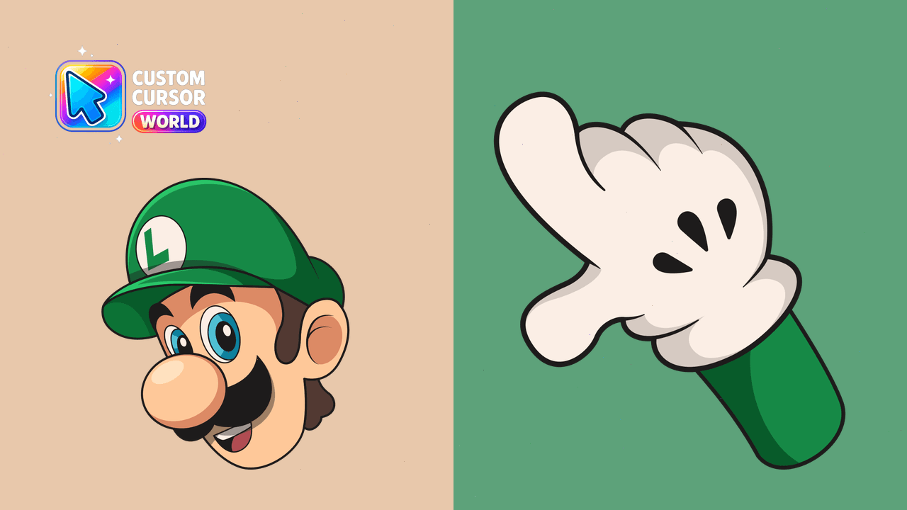 Cursor pack preview: Luigi Custom Cursor Pack for Chrome & Edge