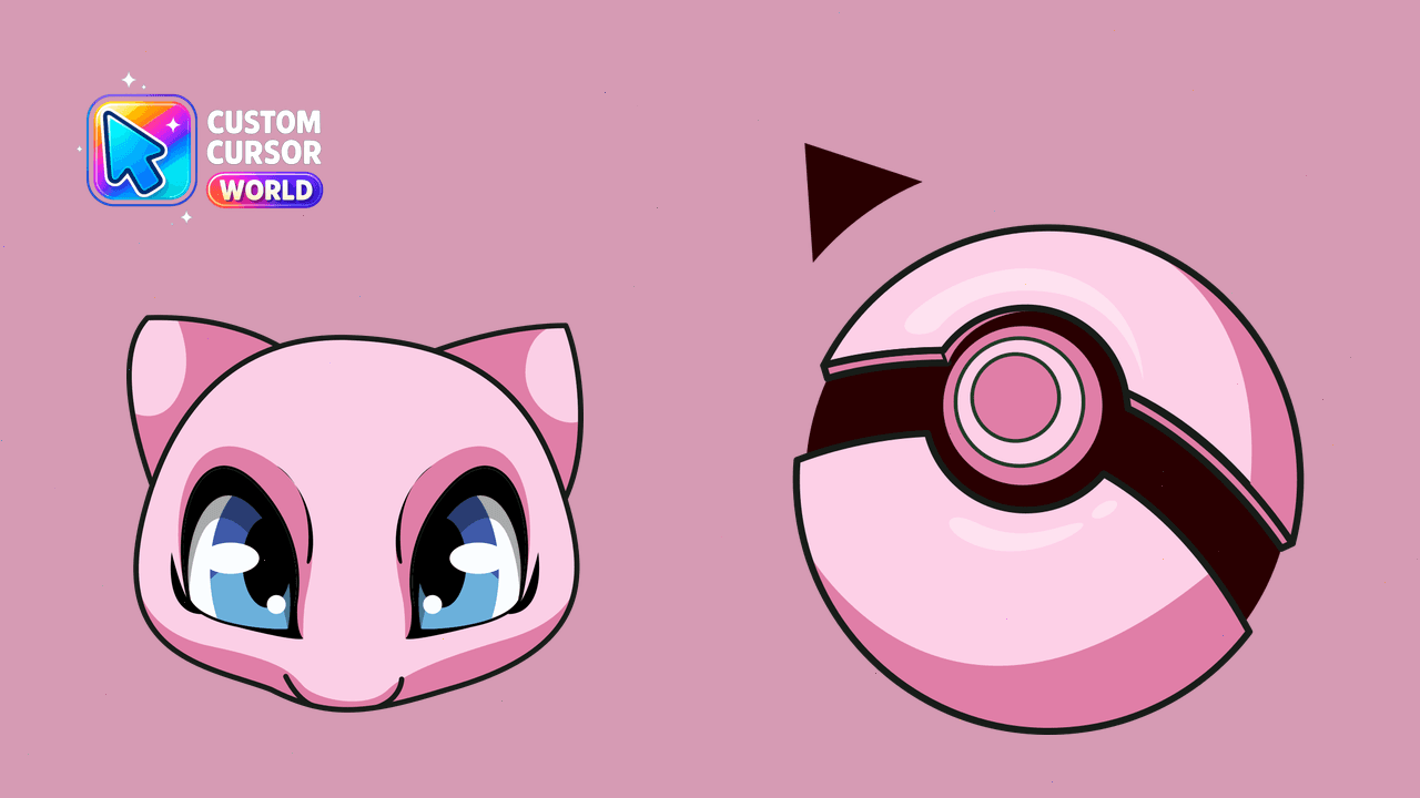 Cursor pack preview: Custom Cursor Pack - Pink Mew Design for Chrome & Edge