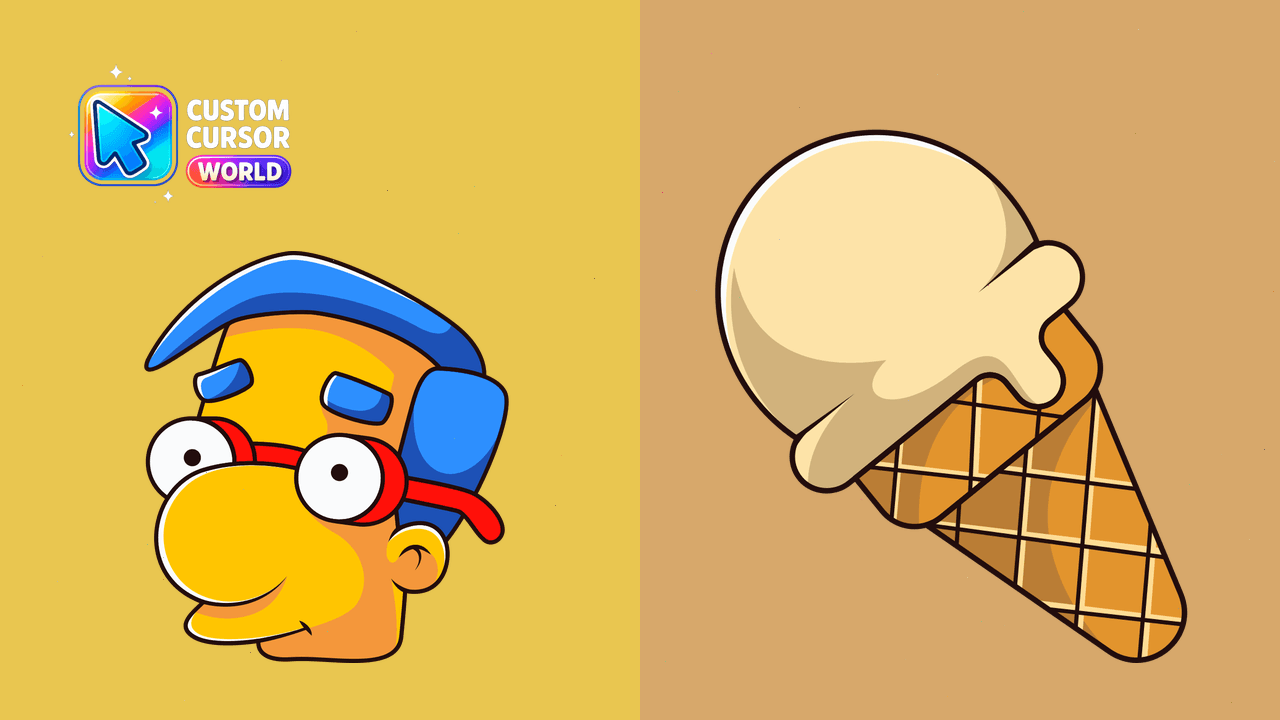 Cursor pack preview: Milhouse Custom Cursor Pack for Chrome & Edge