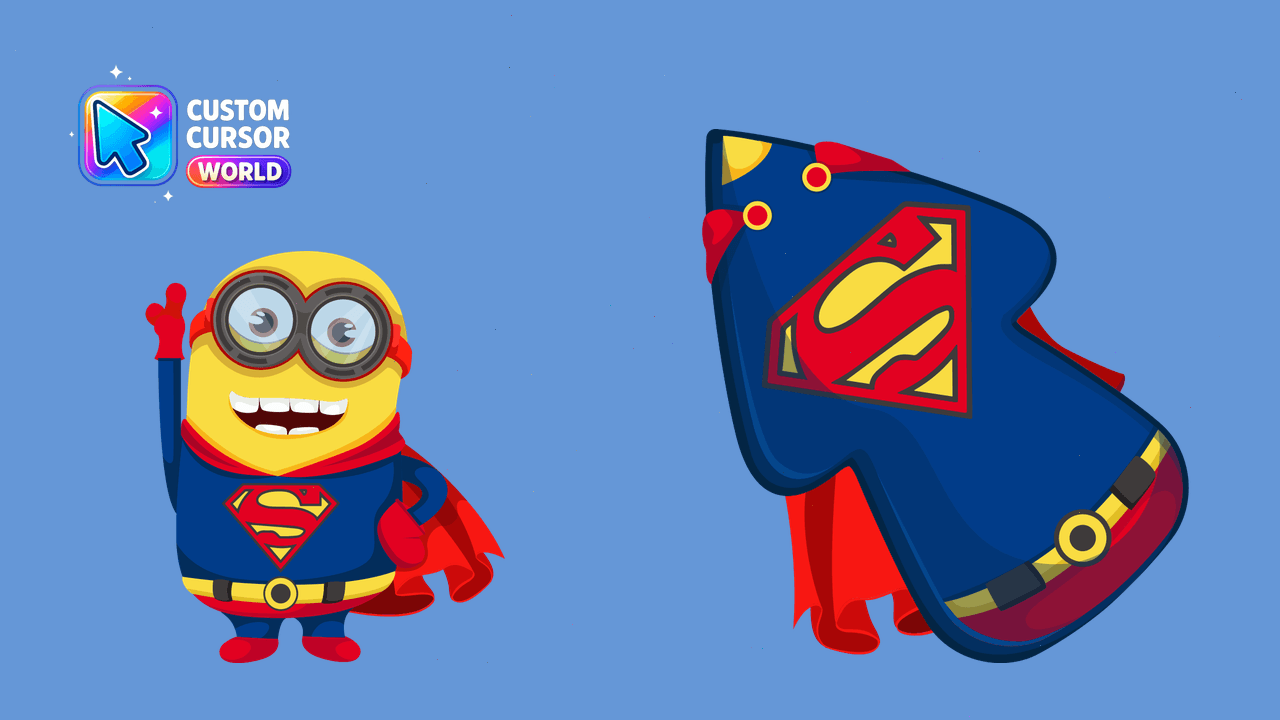 Cursor pack preview: Minion Superman Cursor Pack for Browsers