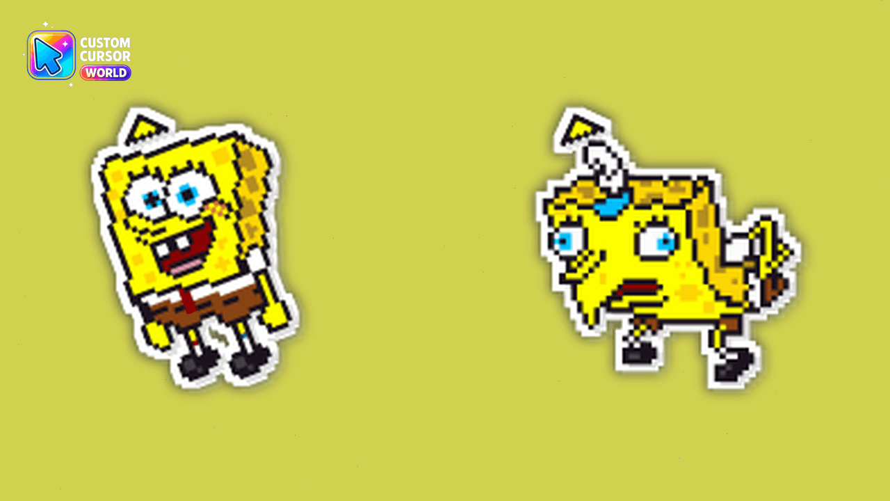 Cursor pack preview: Mocking SpongeBob Pixel