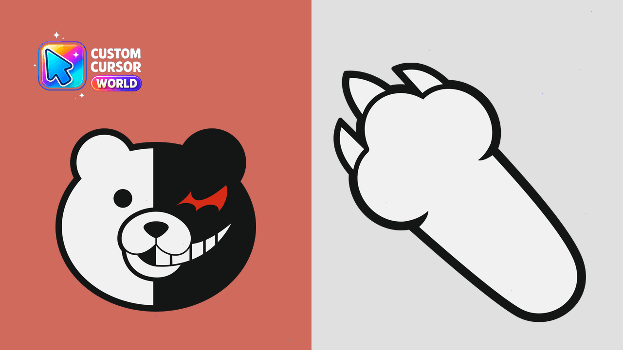 Cursor pack preview: Monokuma Custom Cursor Pack for Chrome and Edge