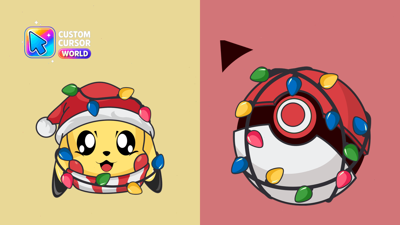 Cursor pack preview: Pikachu New Year Cursor Pack for Chrome & Edge