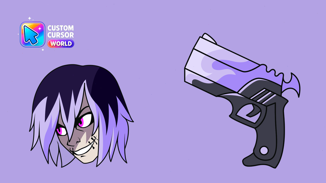 Cursor pack preview: Nix Undead Gunslinger Cursor Pack - Custom Scythe & Blasters