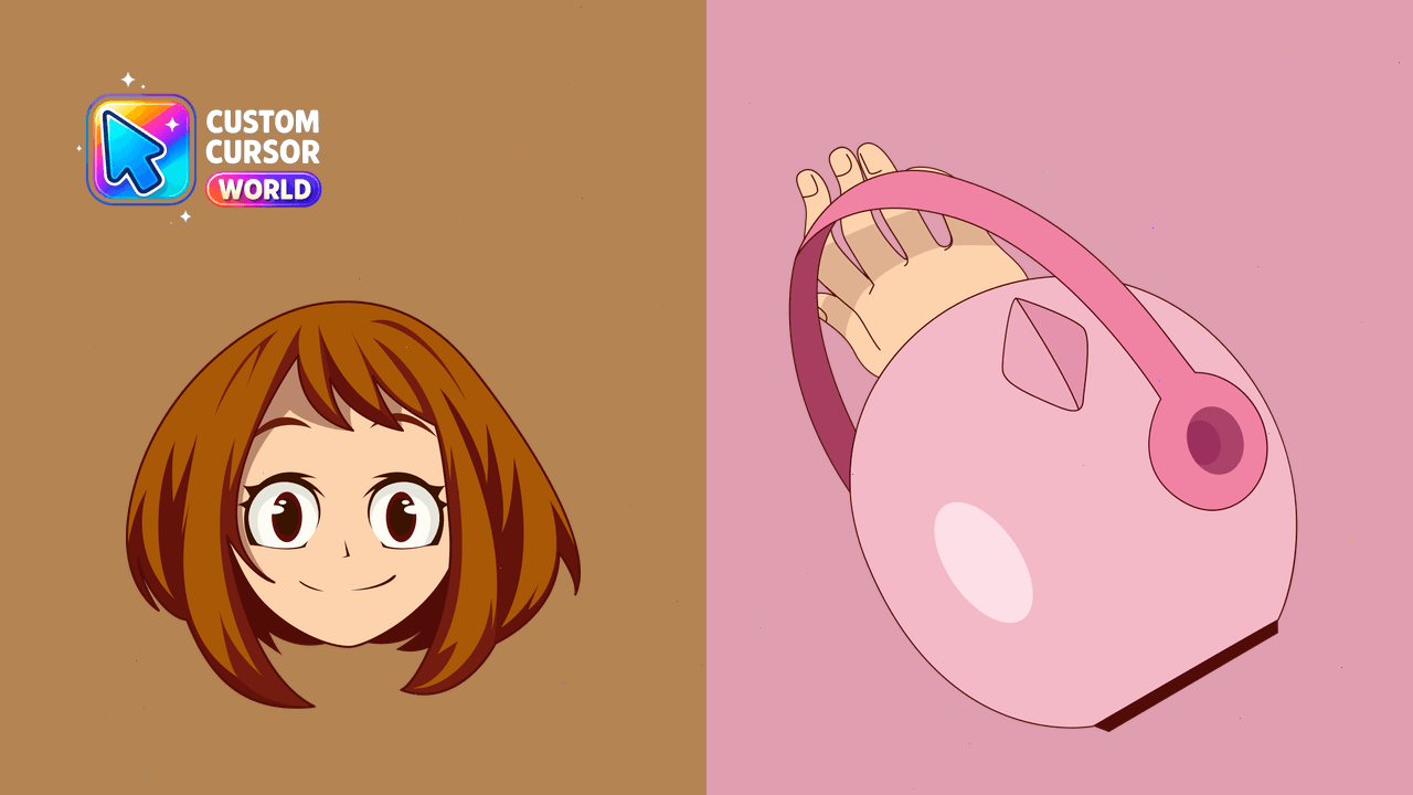 Cursor pack preview: Ochako Uraraka Custom Cursor Pack for Chrome and Edge