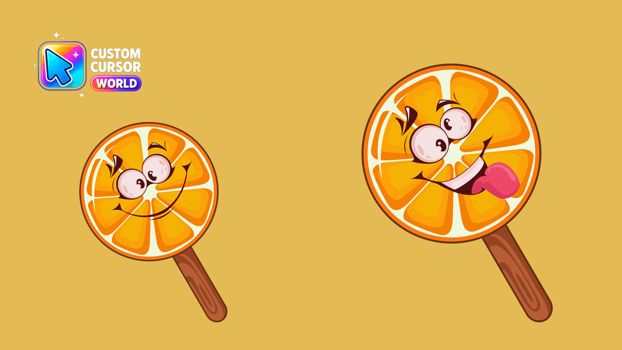 Cursor pack preview: Orange Cursor Pack - Ice Cream Collection for Chrome & Edge