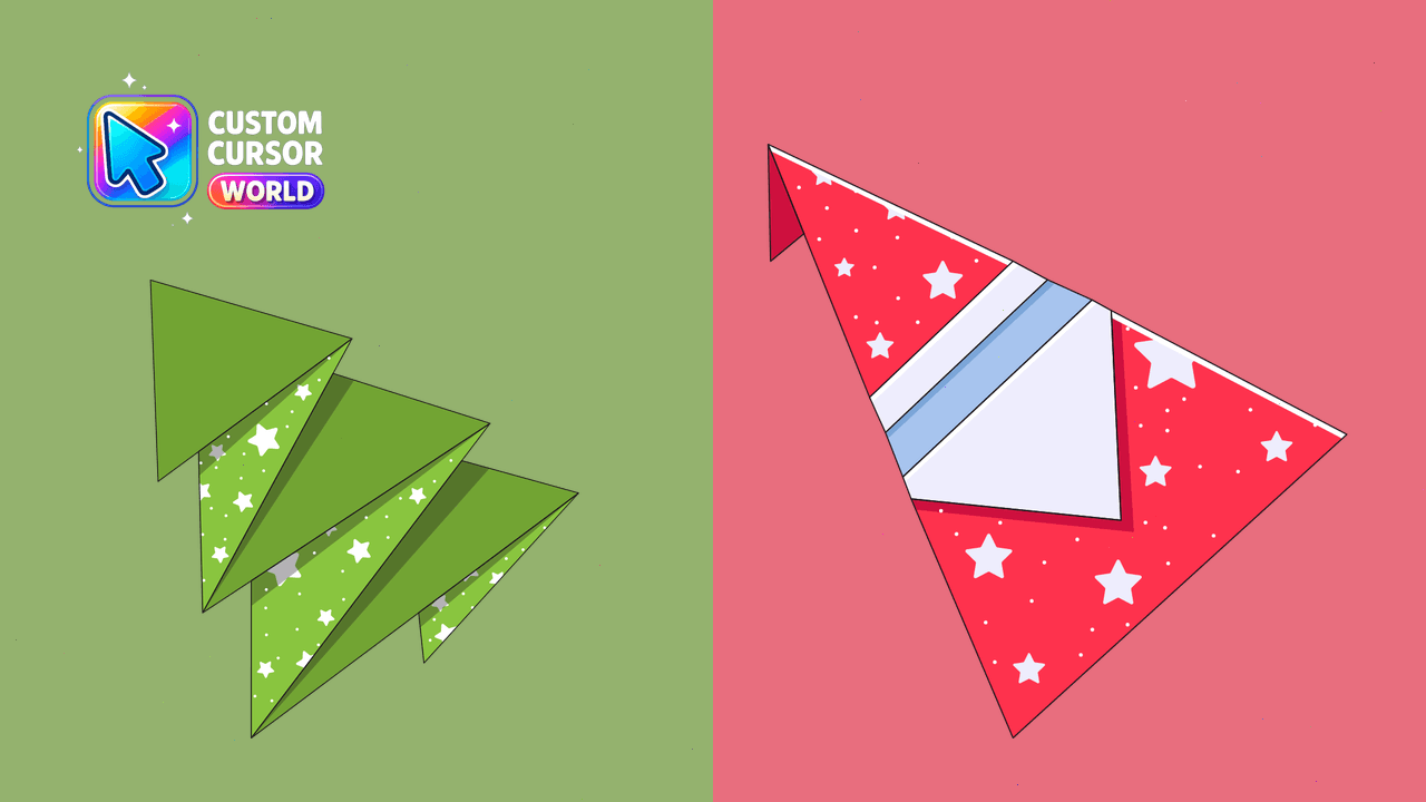 Cursor pack preview: Origami Christmas Tree Custom Cursor Pack