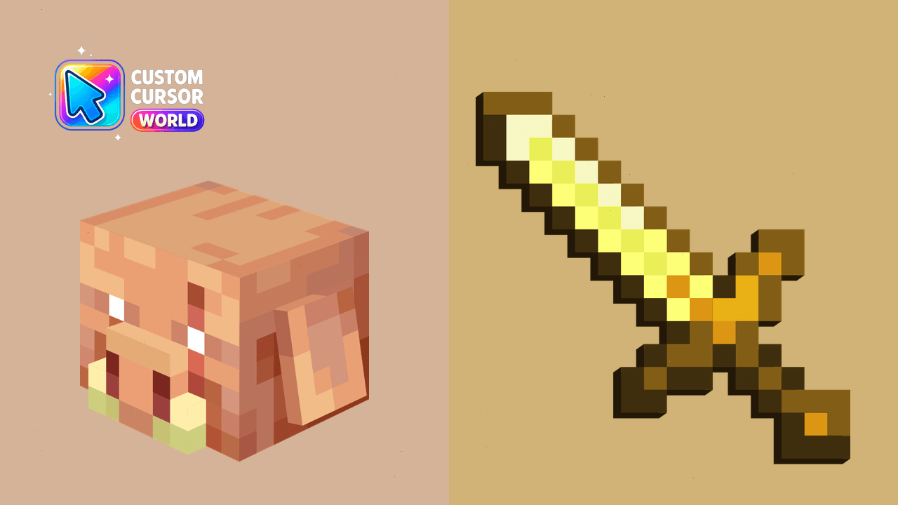 Cursor pack preview: Piglin Cursor Pack for Chrome