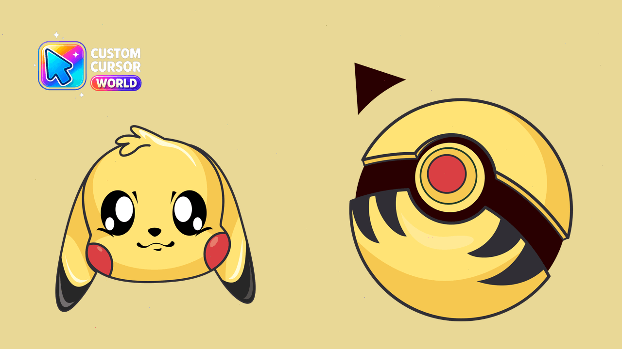 Cursor pack preview: Pikachu Custom Cursor Pack for Chrome and Edge