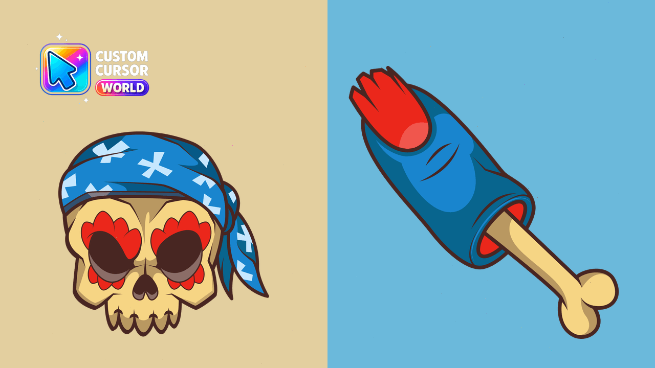 Cursor pack preview: Custom Pirate Skull Cursor Pack for Chrome and Edge