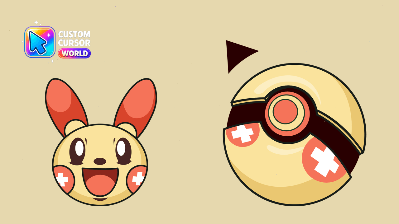 Cursor pack preview: Plusle Custom Cursor Pack - Cheerful Pokémon Mouse & Hover