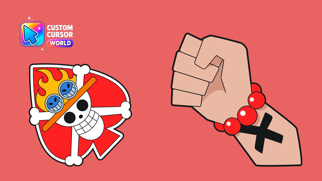 Cursor pack preview: Custom Cursor Pack - Portgas D Ace Flag for Chrome and Edge
