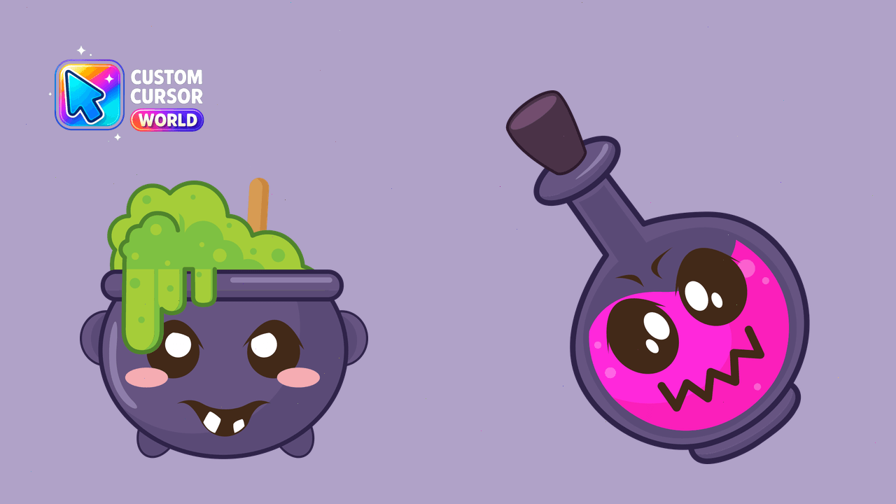 Cursor pack preview: Halloween Custom Cursor Pack - Potion Cauldron and Poison