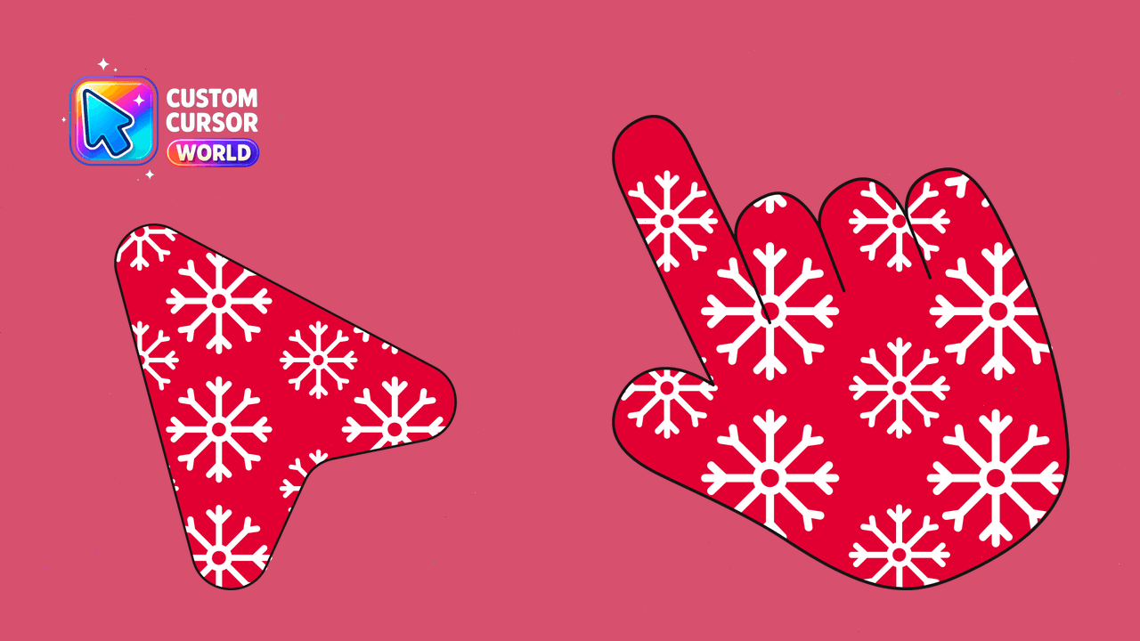 Cursor pack preview: Custom Cursor Pack - Red Snowflake Glove