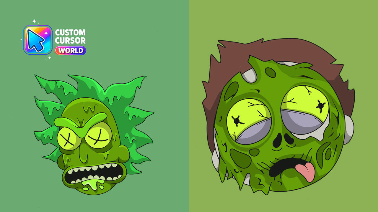 Cursor pack preview: Rick and Morty Zombies Custom Cursor Pack